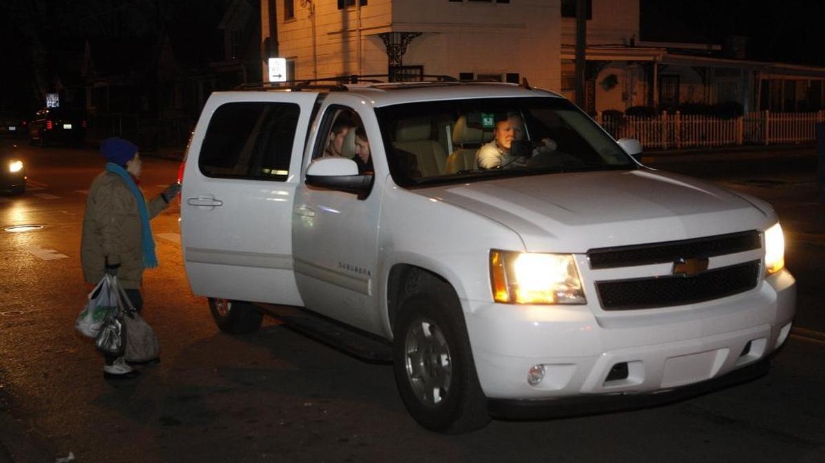 A homeless woman got a ride from the Compassion Caravan on Tuesday night.