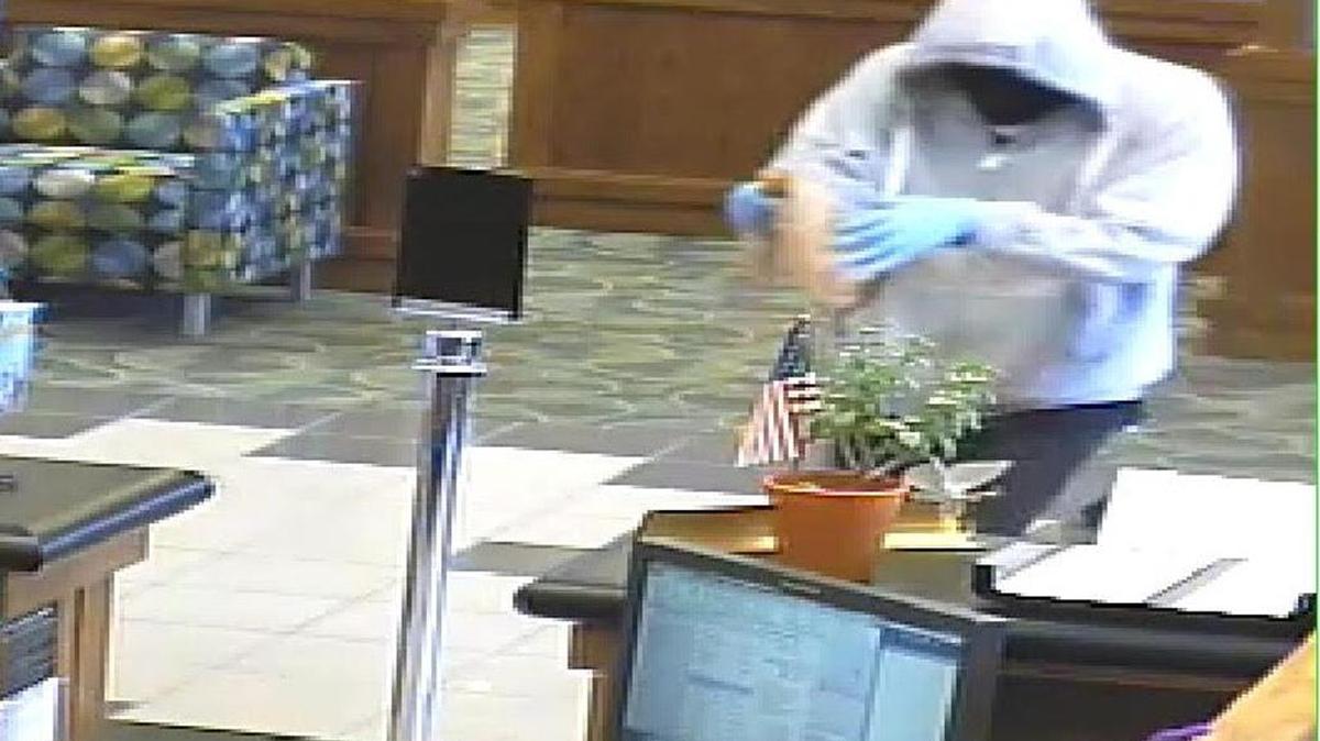 Surveillance image from Republic Bank robbery Saturday, July 23, 2016.