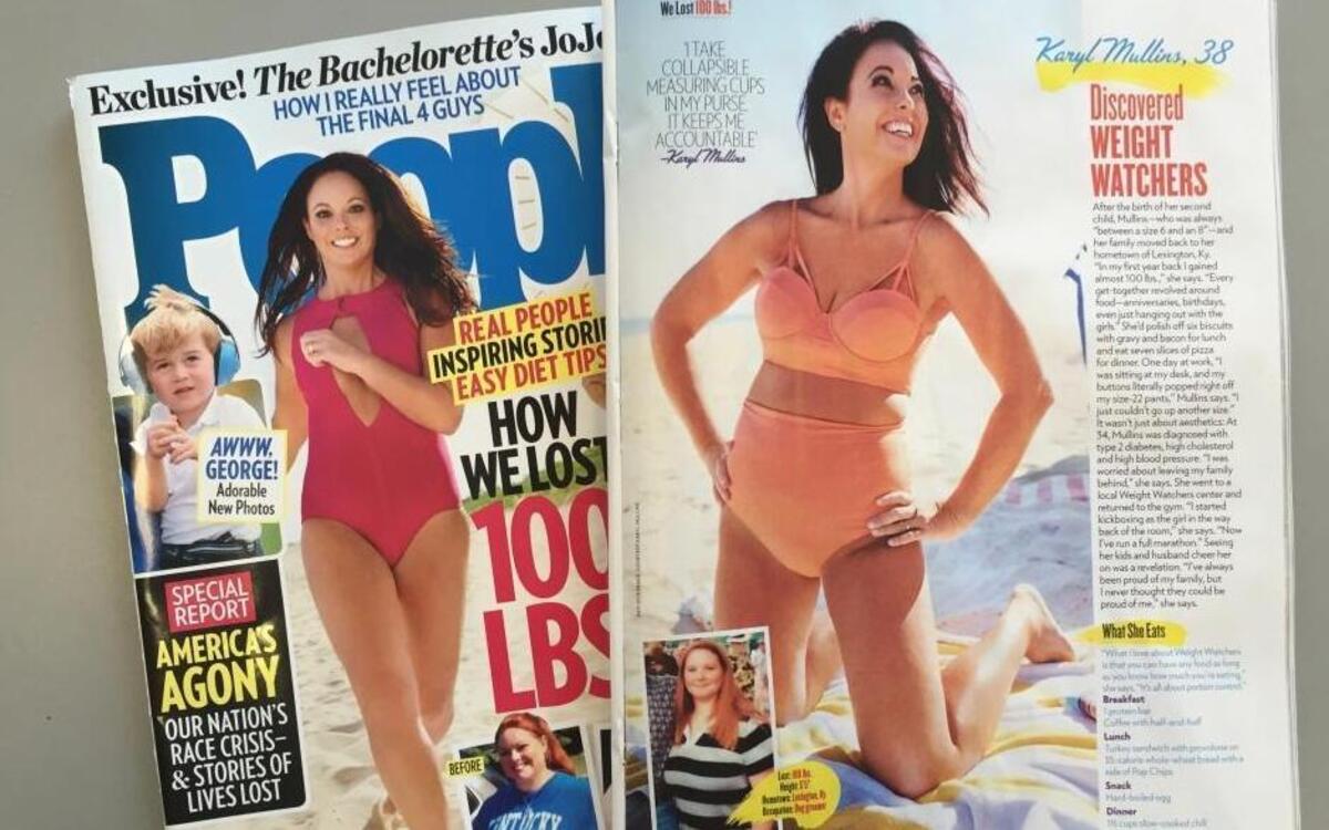 Karyl Mullins of Lexington is featured on the cover of the July 25, 2016 issue of People Magazine. She and several other women have lost more than 100 pounds.