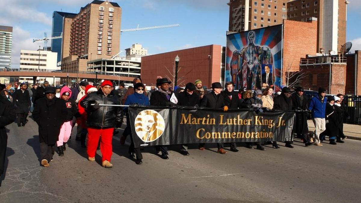 This file photo from 2016 shows the Dr. Martin Luther King Jr. Day Freedom March through downtown.
