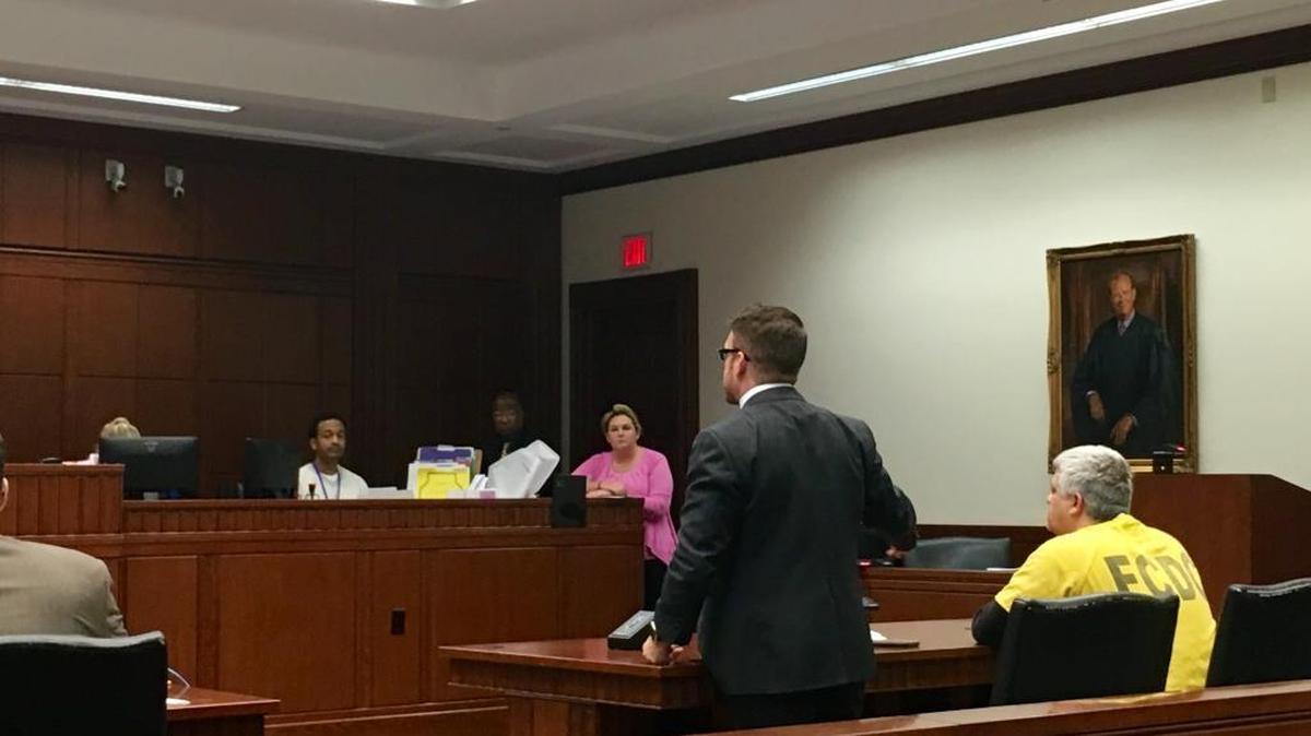 Tony Sasnett, right, and his attorney Dan Carman appeared at a preliminary hearing Tuesday, Feburary 23, 2016