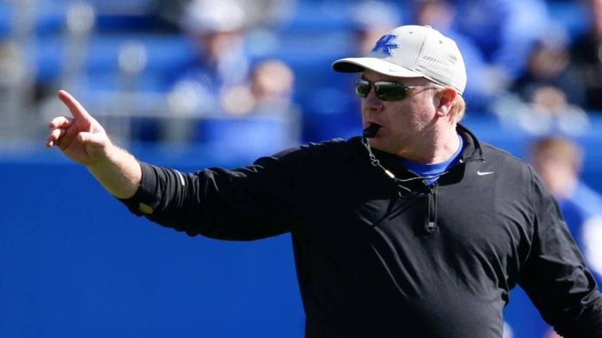 UK football coach Mark Stoops will get a good look at his team during the annual Blue-White Spring Game Saturday.