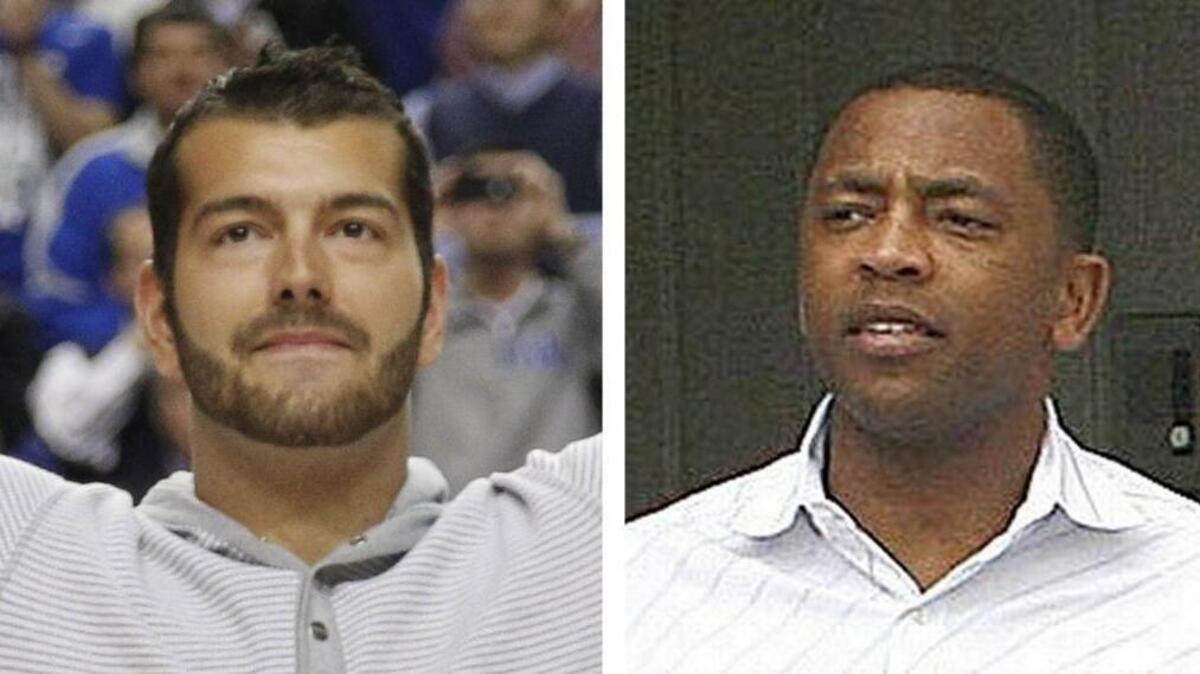 Former University of Kentucky basketball player Josh Harrellson, left, and Leon Smith. Staff file photos