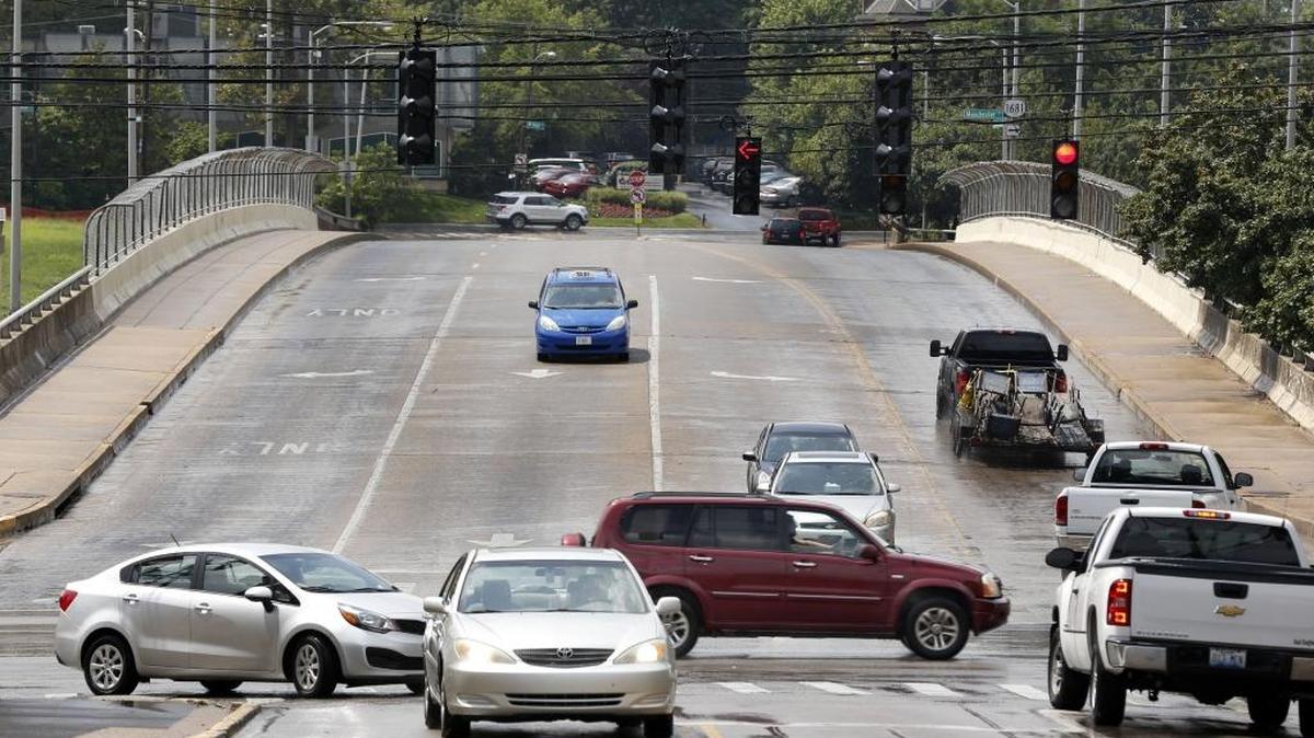 The Jefferson Street bridge between West Main and West High streets in Lexington.