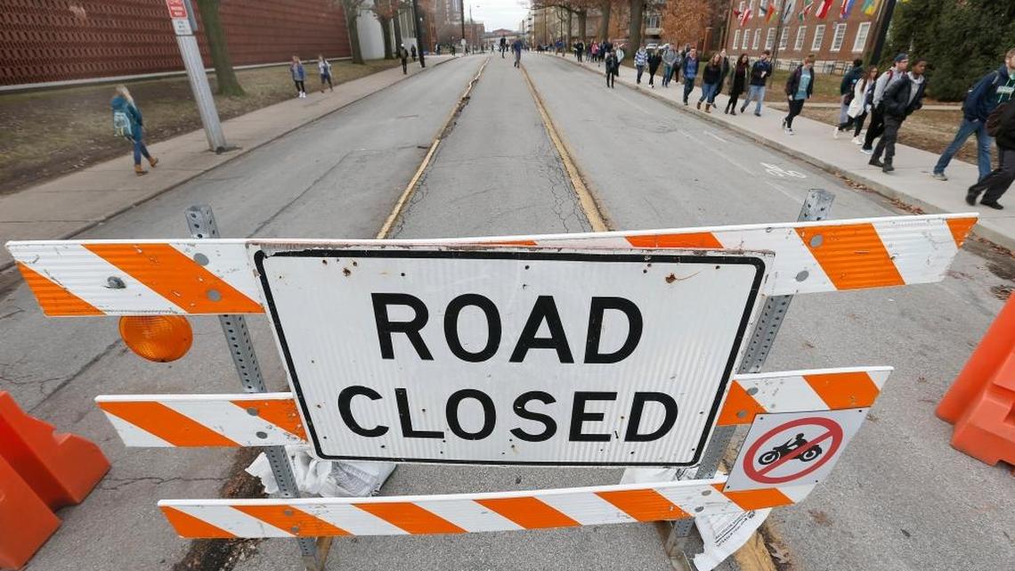 A view of Rose Street between Columbia Avenue and Huguelet Drive on the University of Kentucky campus in Lexington, Ky., Thursday, January 19, 2017. Rose Street has been closed due to construction since July 2014. UK had asked the city to close the road permanently, citing pedestrian safety. The city, however, has had concerns that closing Rose Street would push traffic to other major city streets around the already congested campus.