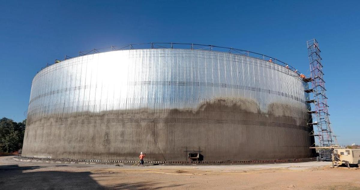 The $19.1 million Town Branch storage tank off Old Frankfort Pike is expected to limit storm water overflow. It is part of a project to improve Lexington’s sewage and storm-water systems.
