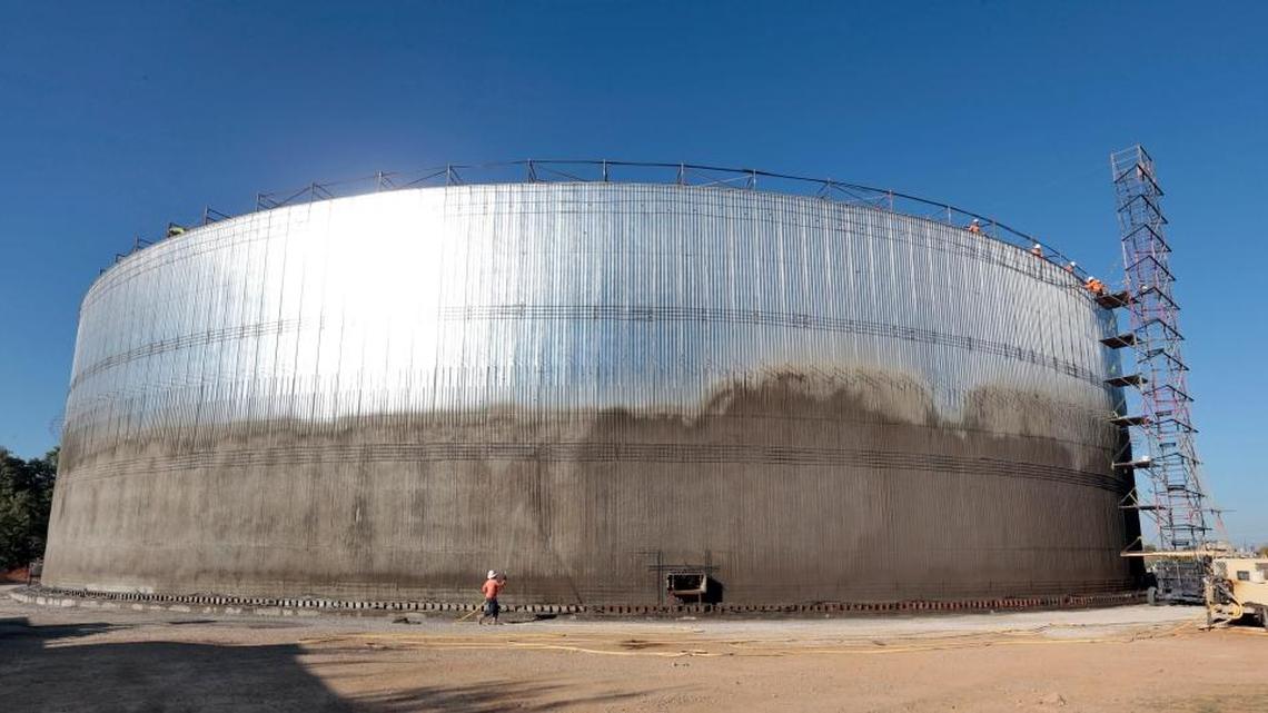 The $19.1 million Town Branch storage tank off Old Frankfort Pike is one of 10 wet weather storage tanks that are part of Lexington’s more than $590 million stormwater upgrade. 