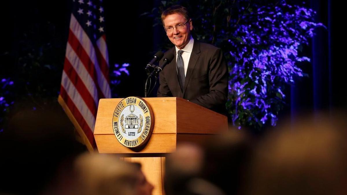 Lexington Mayor Jim Gray delivered his state of the city address Tuesday in the Bluegrass Ballroom at Lexington Center.