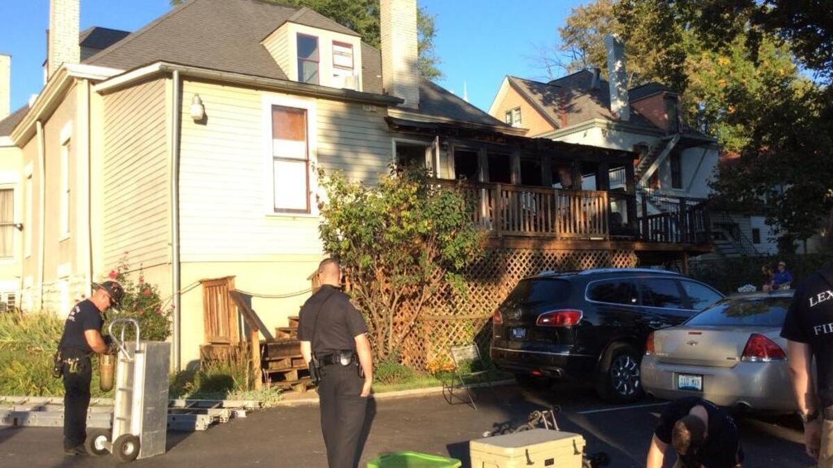 Firefighters said residents of the home at 726 West Maxwell had been grilling out before Saturday’s University of Kentucky football game. The deck and back of the house later caught fire.