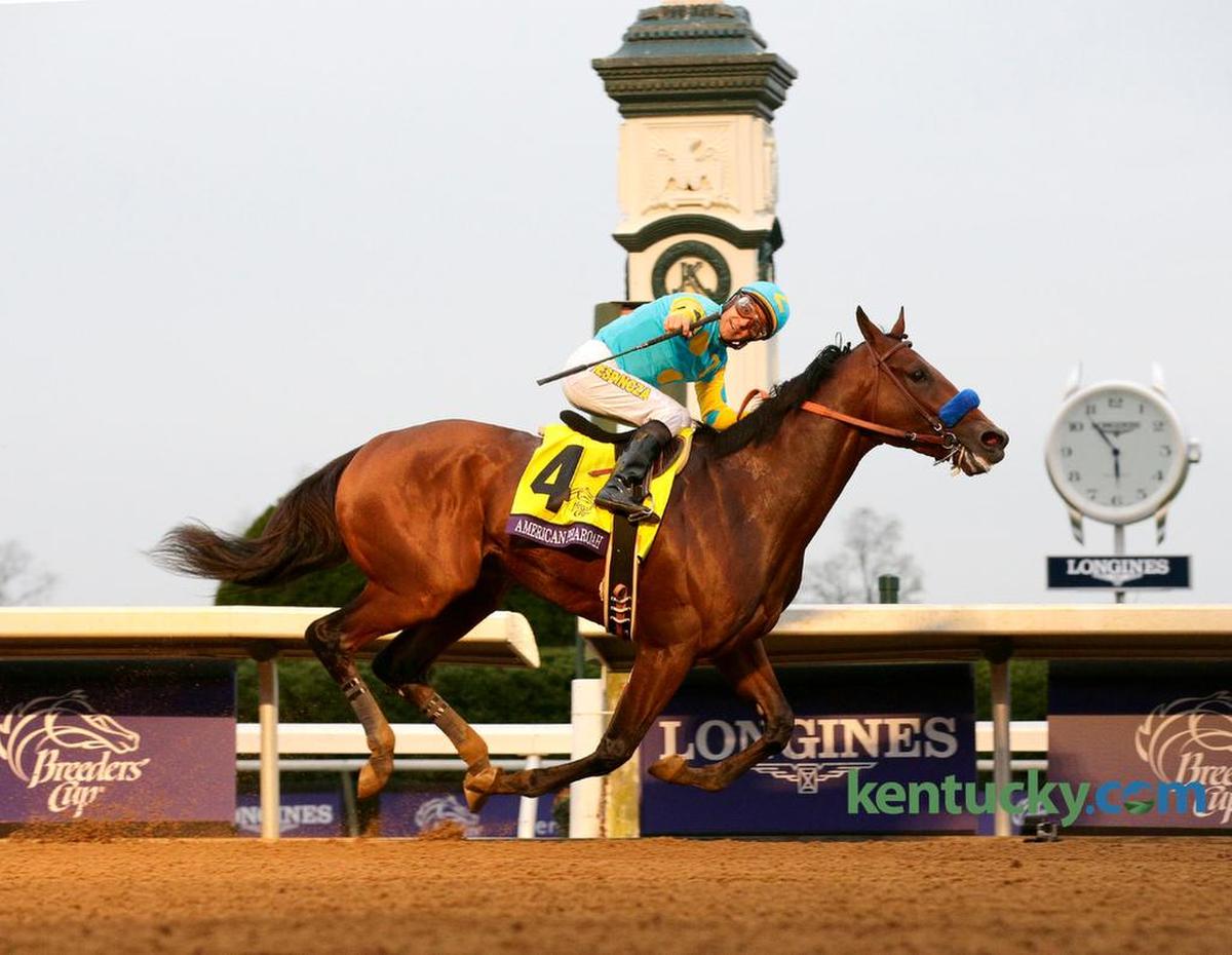 It was his final race, his opportunity to cement his legacy as one of the sport’s greatest horses, and American Pharoah rose to the occasion on Oct. 31 in the Breeders’ Cup Classic at Keeneland Race Course in Lexington. With jockey Victor Espinoza up, American Pharoah soared to a 61/2-length victory to add another chapter to a legacy that already included the Triple Crown.