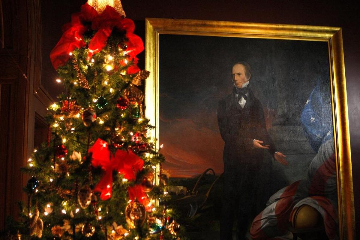 The halls of Ashland, The Henry Clay Estate, are decked for Christmas candlelight tours, from 2105.