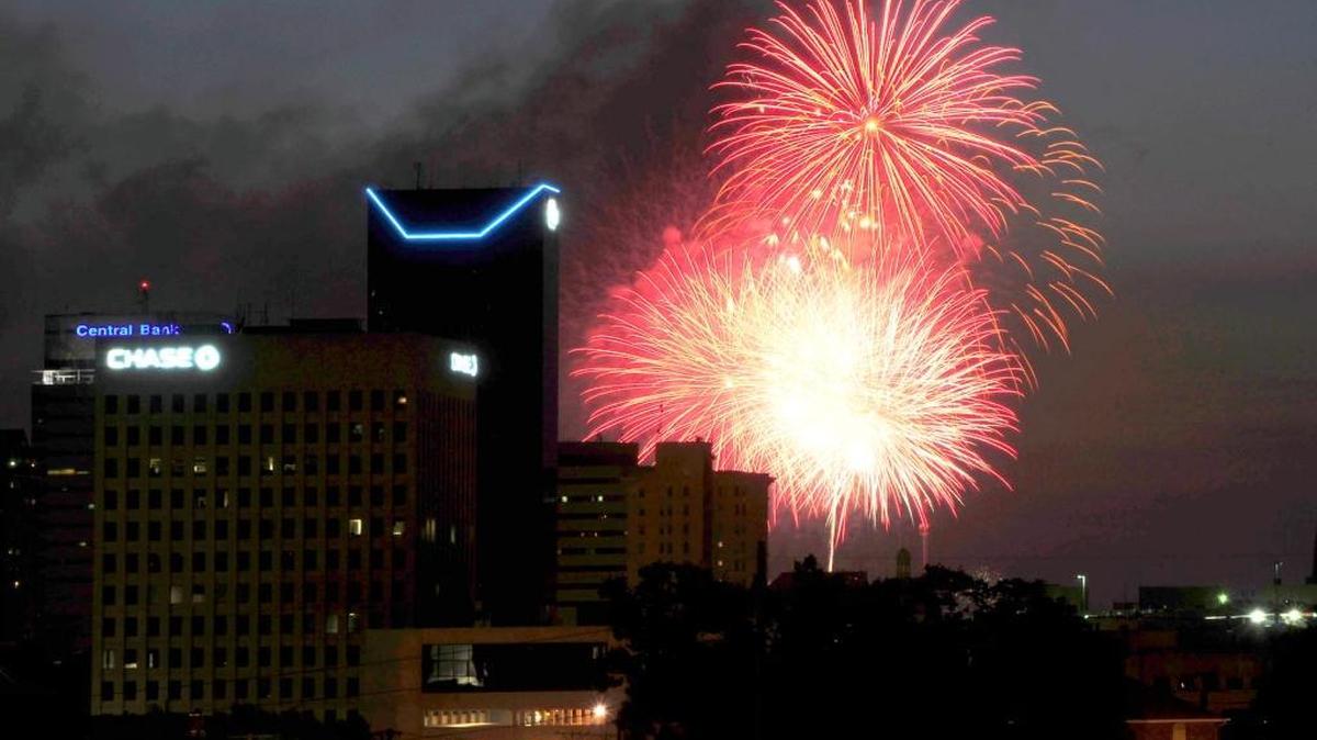 The Fourth of July fireworks show over downtown Lexington in 2011.