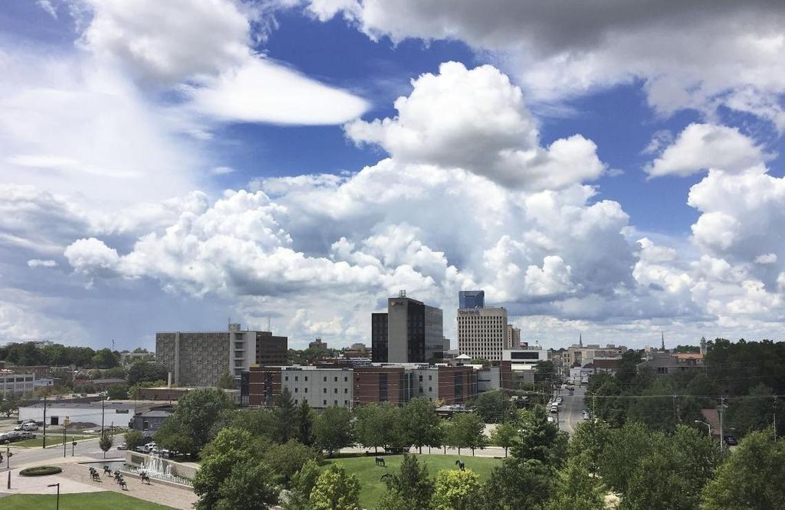 Downtown Lexington skyline with Thoroughbred Park.