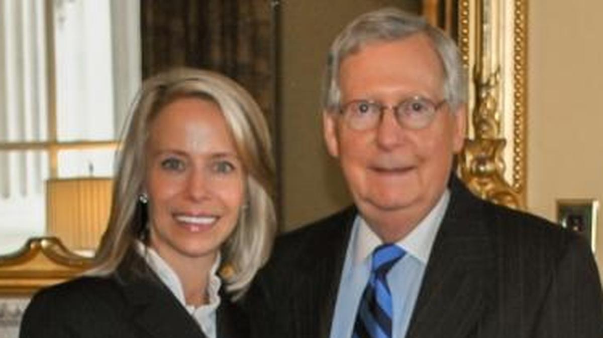 Sen. Mitch McConnell introduced Claria Horn Boom at her nomination hearing in Washington in November.