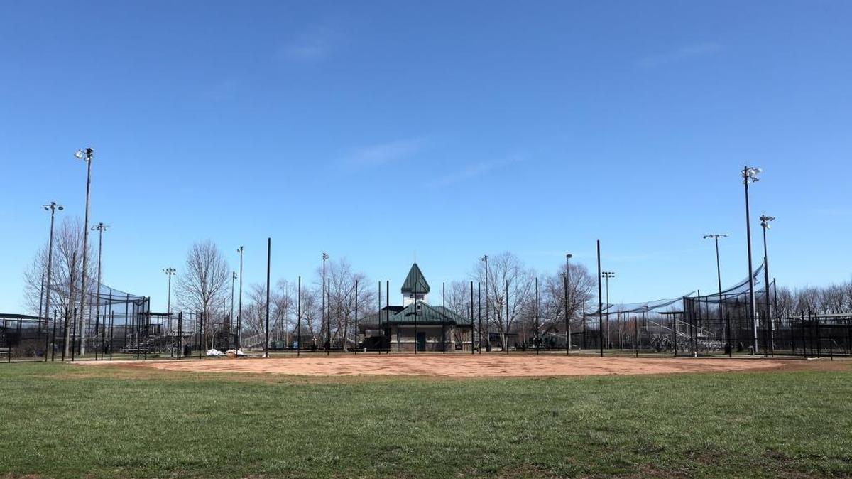 Baseball field under construction at Cardinal Run Park in Lexington.