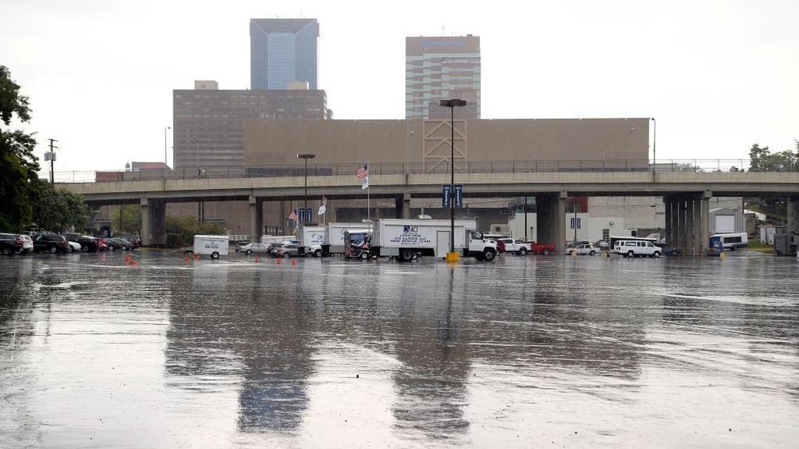 The Jefferson Street bridge between West Main and West High streets in Lexington. City officials wants the state to give it the Jefferson Street bridge so it can tear it down for a proposed expansion of the Lexington convention center and the Town Branch park. This is from the Lexington Center parking lot looking toward the bridge.