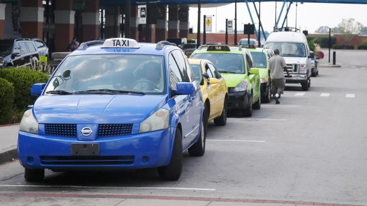 Taxis were lined up at Lexington's Blue Grass Airport in September.