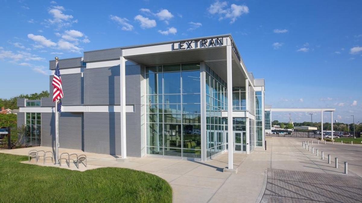 View of Lextran’s new administrative building from West Loudon Avenue.