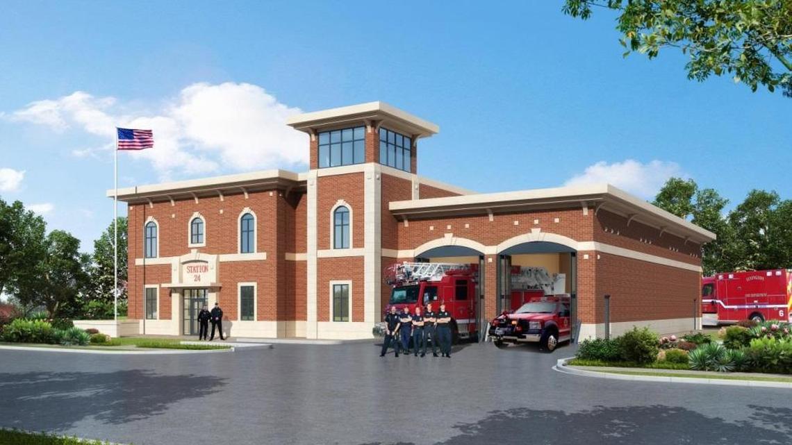 Planned Lexington fire station 24 from Magnolia Springs Drive.