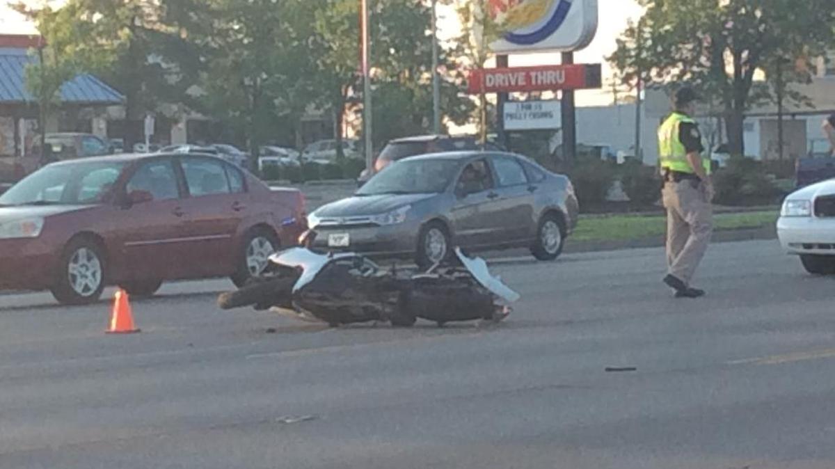 Police investigated a motorcycle crash on inbound Nicholasville Road Monday night.