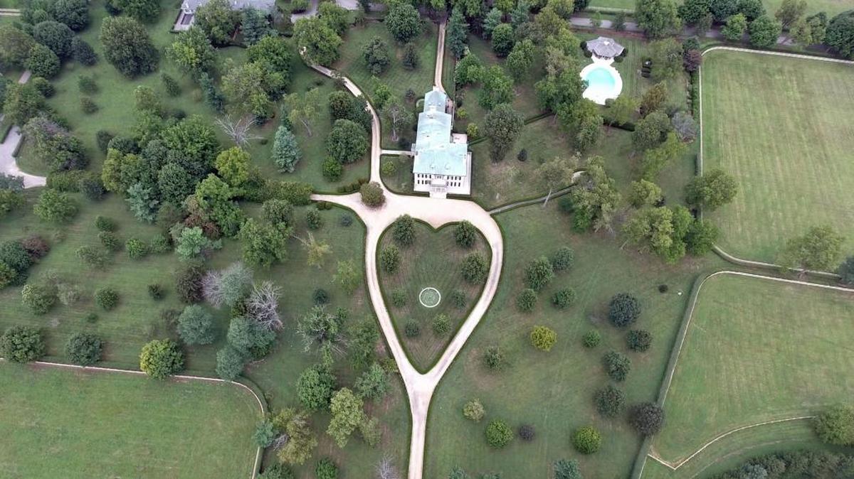 Aerial view of Castleton Lyons Farm, 2469 Ironworks Pike, August 12, 2016.