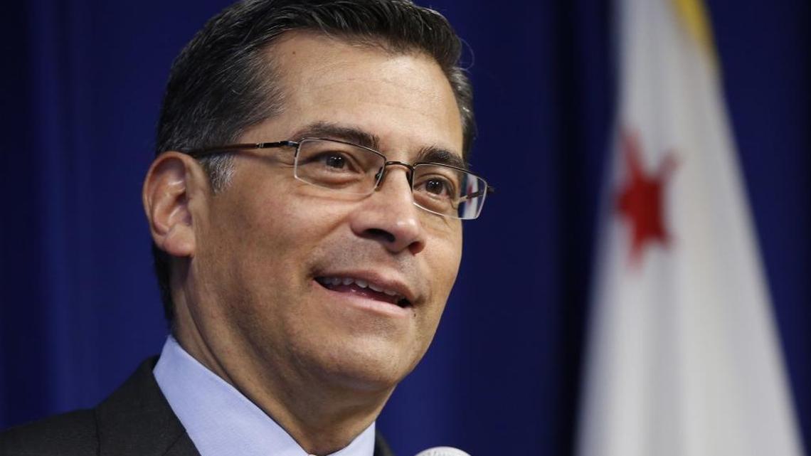 California Attorney General Xavier Becerra spoke at a news conference in Sacramento, Calif., on May 3, 2017, where Becerra said he planned to target political nonprofit organizations that he said mislead donors and influence campaigns.