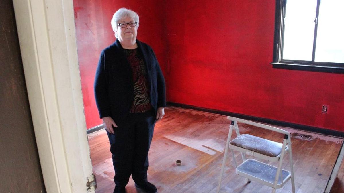 Phyllis Abbott showed off the house she is converting into a home for homeless female veterans.