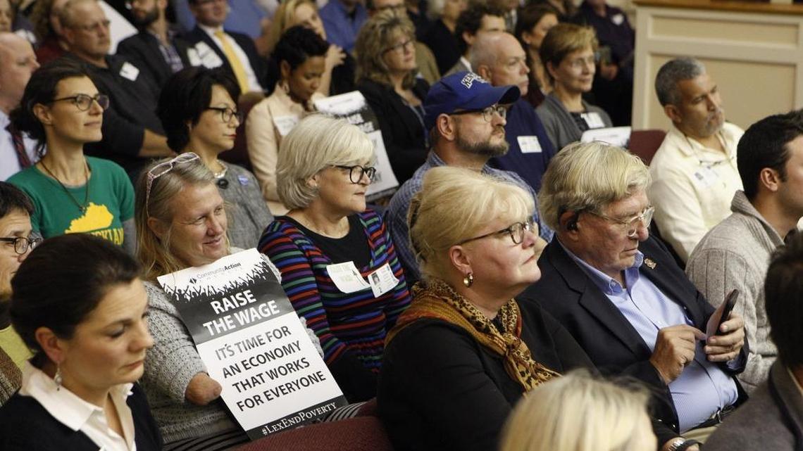 Citizens filled the chamber for the Lexington Urban County Council’s vote on a minimum wage increase.