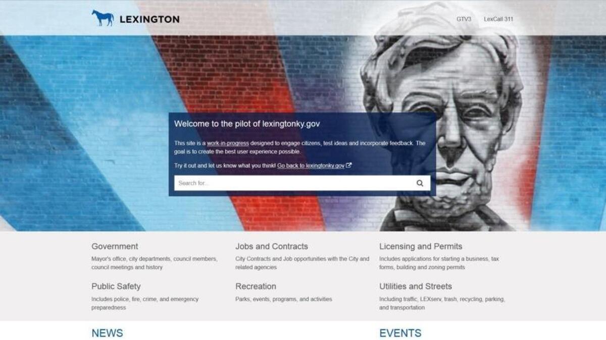 The city of Lexington has launched a new test web site at next.lexingtonky.gov. It wants citizens to give feedback on the design. The new web site will launch sometime in late 2016.