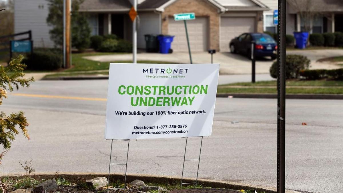 A sign for MetroNet construction was placed at the entrance to the subdivision at Old Todds Road and Chelsea Woods Way in Lexington. MetroNet is is installing fiber optic internet, cable and phone service in Lexington.