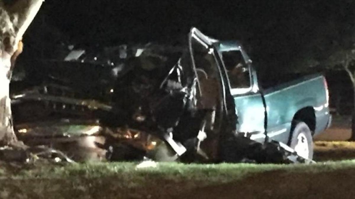 Melissa Thomas was driving this pickup truck that crashed on Kenesaw Drive early Thursday.