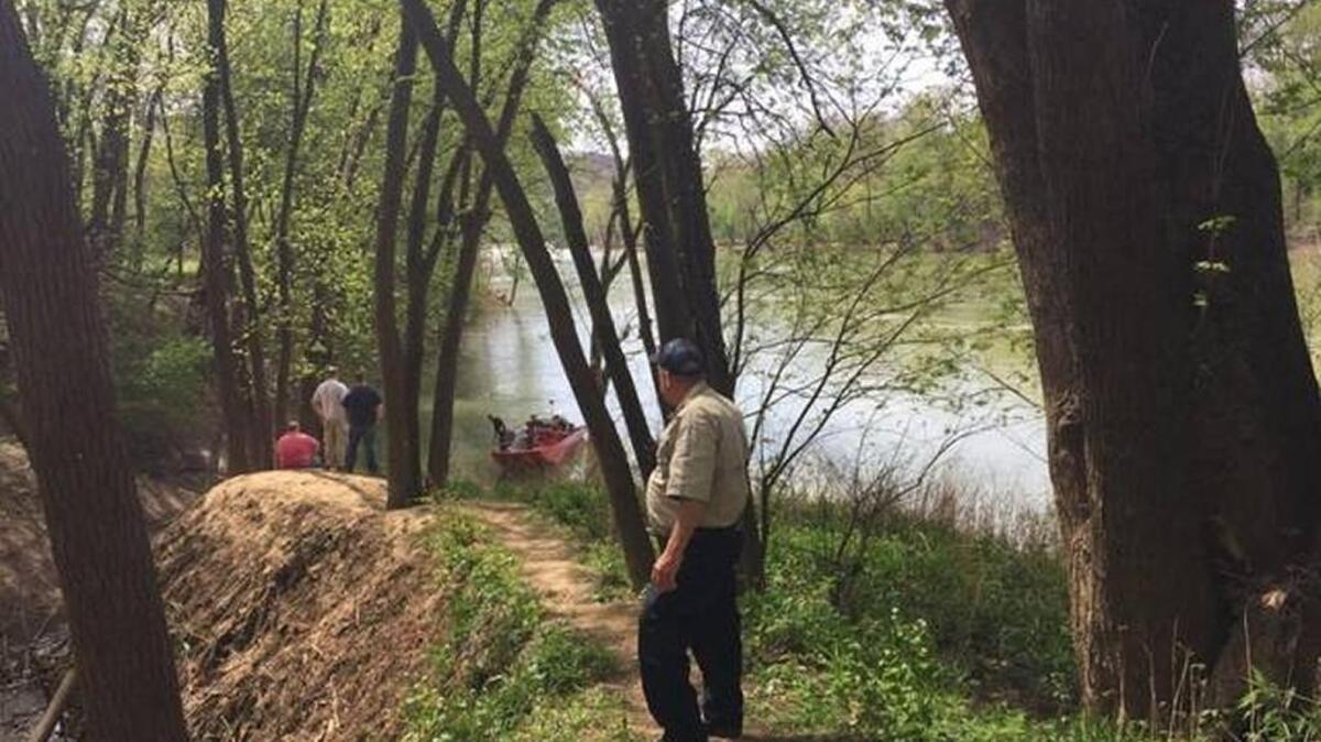Officials searched Friday for a night watchman who is thought to have fallen in the Kentucky River while fishing overnight in Franklin County.