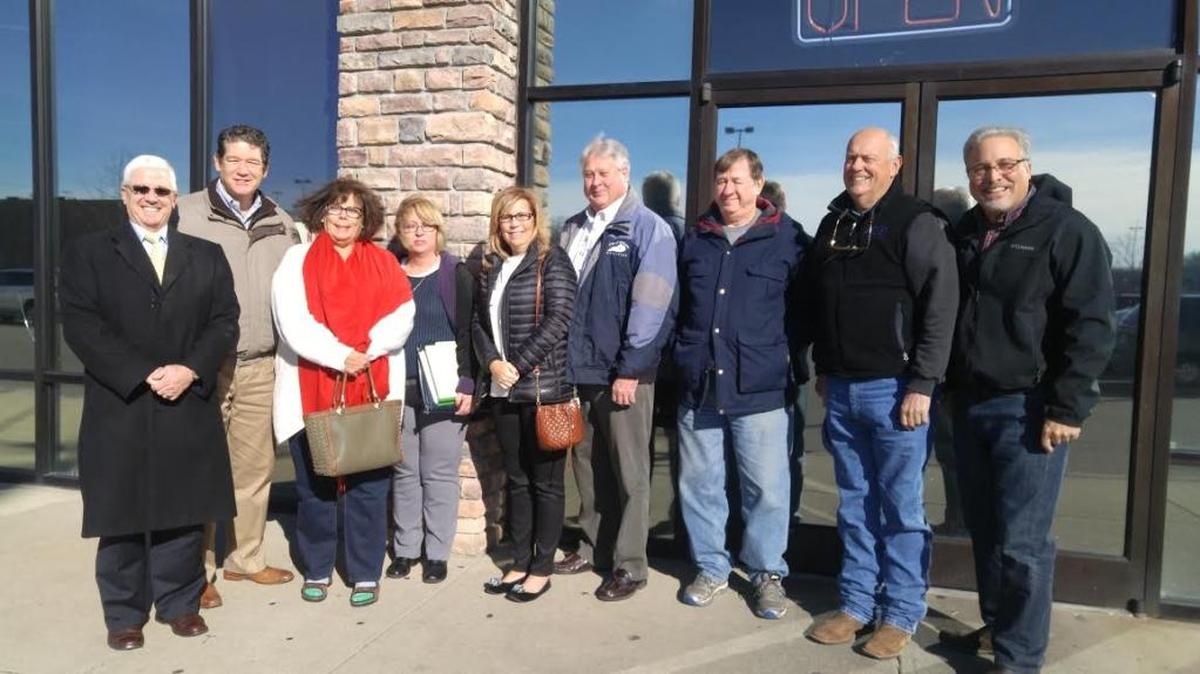 The Nicholasville Tourism Commission recently held its end-of-year meeting at Asuka Grill Steak House in Brannon Crossing. Participants included, from left, Tommy Cobb, Town Square Bank; David West, Jessamine Judge Executive; Stephanie Routt, Creative Art League; Roberta Warren, Nicholasville City Clerk; Ronda May, Chamber of Commerce director; Dave Carlstedt, Wilmore Director of Public Works; Dave Wash, Nicholasville Now; Ken Cox, Jessamine County Schools; and Jeff McDanald, Burn2Shine Marketing.