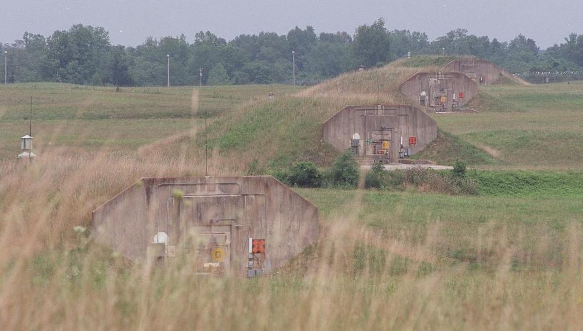 Two Madison County men who worked at Blue Grass Army Depot have filed a suit in federal court alleging age discrimination and retaliation. Pictured here are some of the 49 igloos in the depot’s chemical storage area where rockets containing nerve agents are stored.