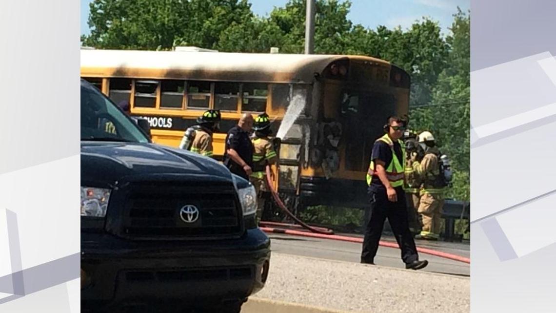 Firefighters responded after a Madison County school bus caught fire Thursday afternoon.