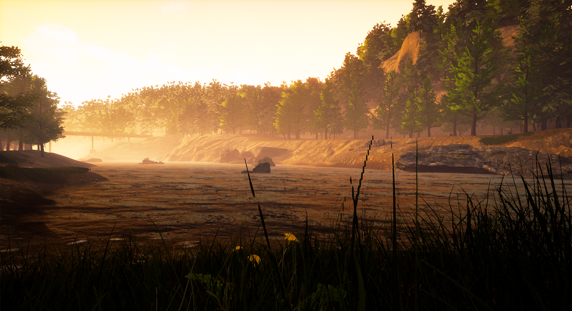 Graphics of the landscape in "Appalachian Mining Town"