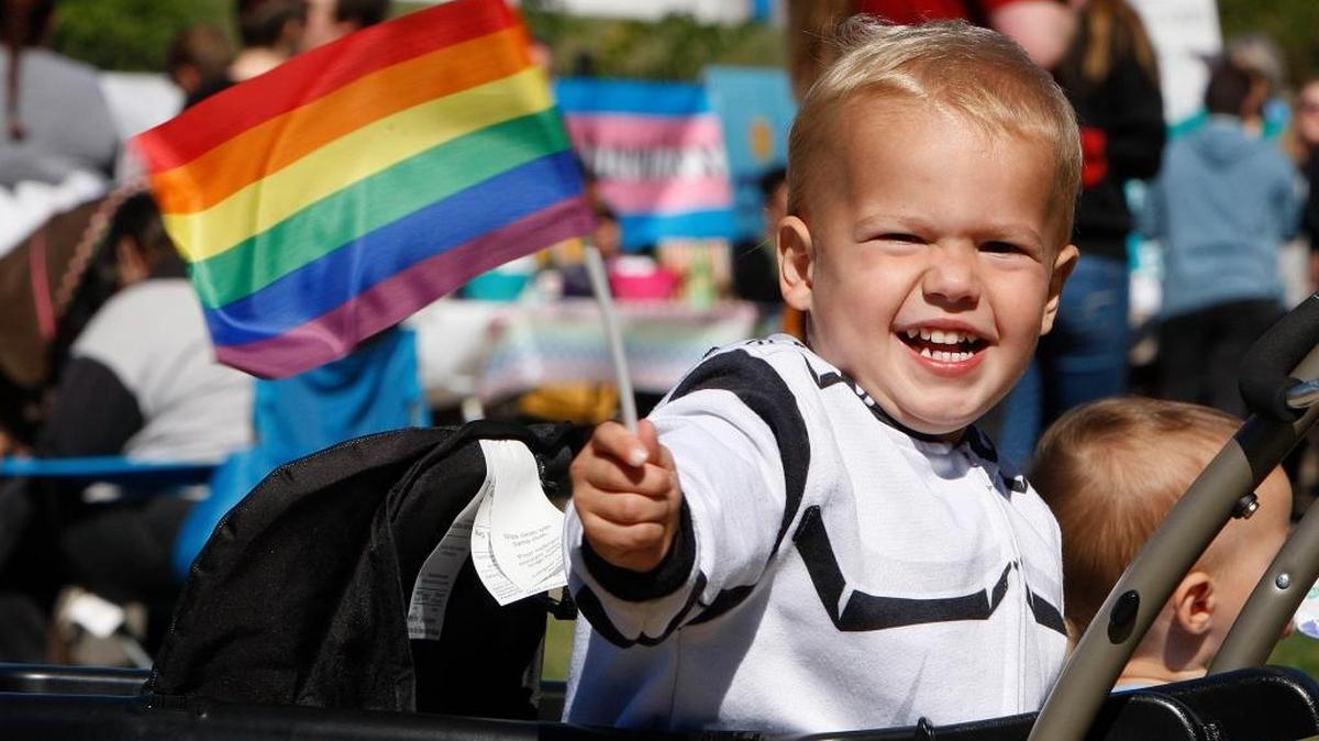 Edward Hoover, 4, waved a rainbow flag at the Pride Festival and Community Cookout, presented by Georgetown Fairness, on Oct. 8 at Royal Spring Park in Georgetown.