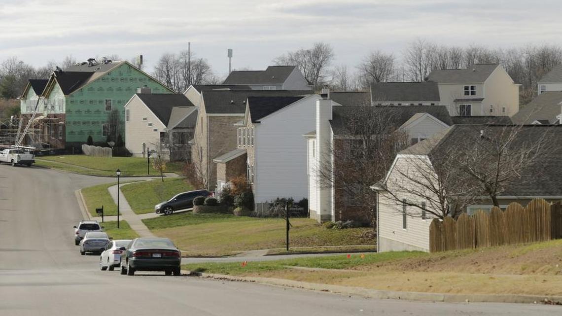 Construction along Johnstone Trail among existing homes in Georgetown.