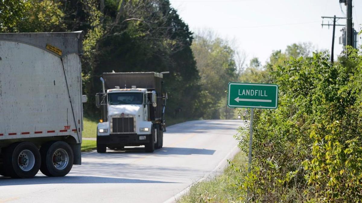 Garbage trucks entered the landfill on U.S. 25 north of Georgetown. Scott County residents have been complaining for years about garbage truck traffic on US 25.