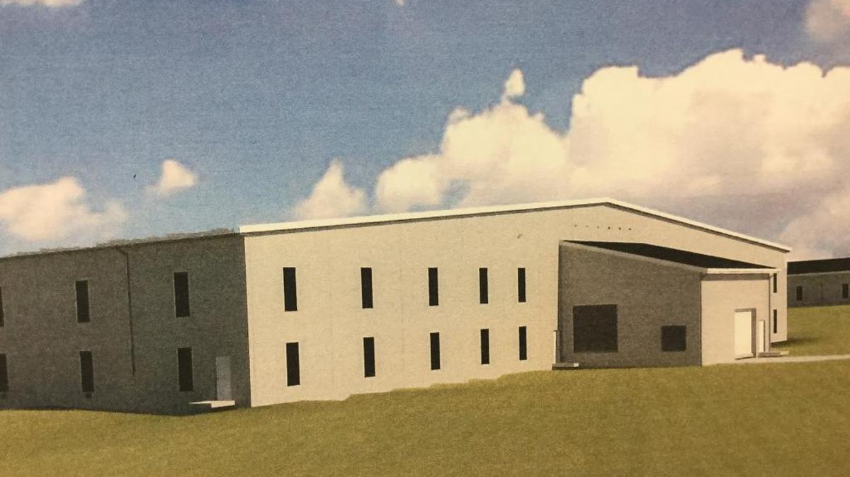 This is an example of how one of the 12 bourbon warehouses proposed for land near Midway would look, as envisioned by Luckett & Farley Architects of Louisville.