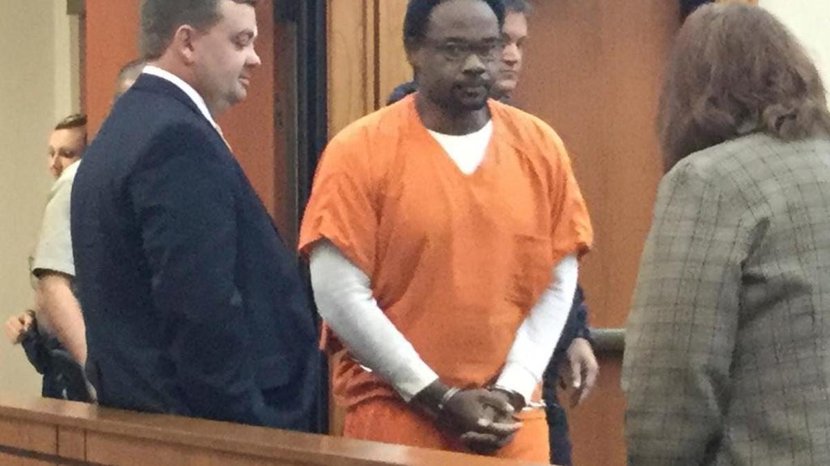 Ronald Exantus entered Woodford Circuit Court Tuesday for a hearing on whether he is competent to stand trial for murder of Logan James Dean Tipton, 6.