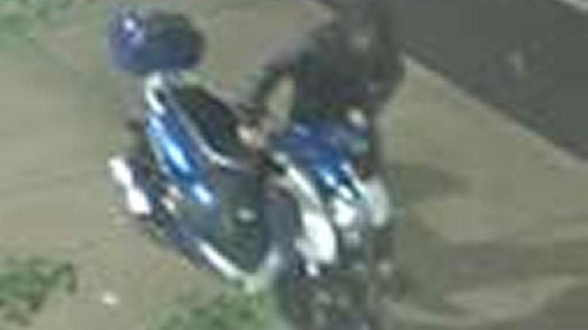 Surveillance image of suspected motor scooter thief.
