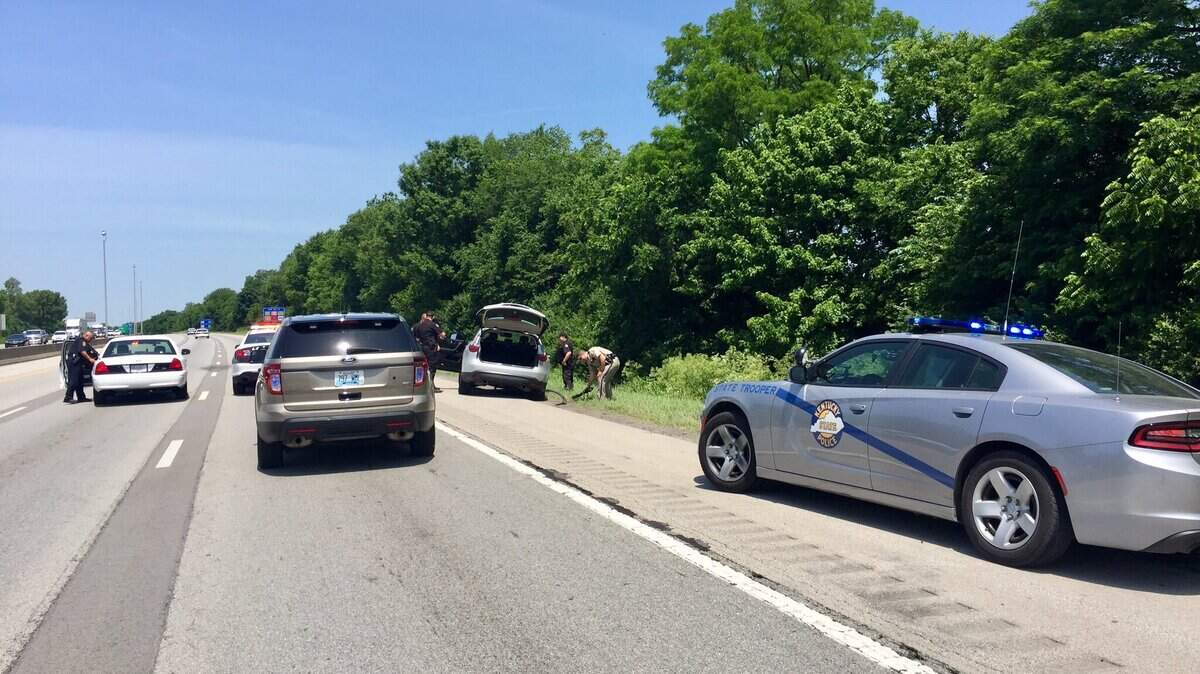 Kentucky State Police troopers and officers worked on Interstate 75 where a pursuit ended and a driver was taken into custody.