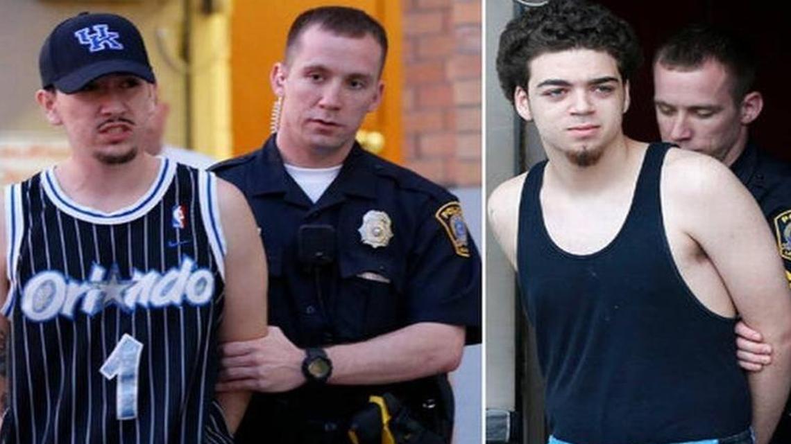 Lexington police arrested Efrain Diaz, left, and Justin Smith, 18, right, both of Lexington, in 2015 on charges of murder in the killing of University of Kentucky student Jonathan Krueger.