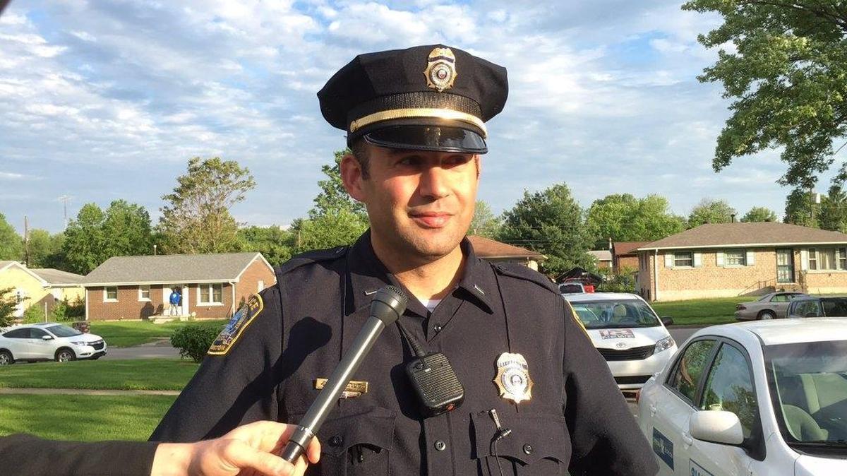 Lt. Jeremy Tuttle talked to the media at the scene of a shooting Tuesday morning.
