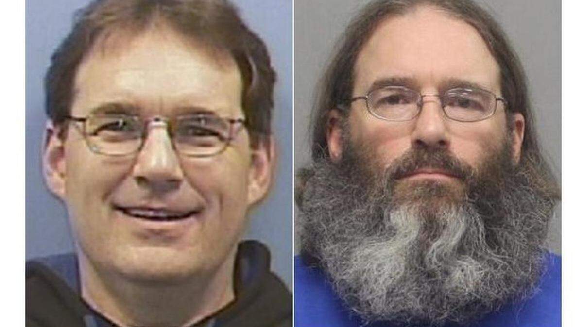 James Hammes in his driver’s license photo in 2008, left, and in a photo made available by the Butler County Jail in Virginia after Hammes’ arrest in May 2015.