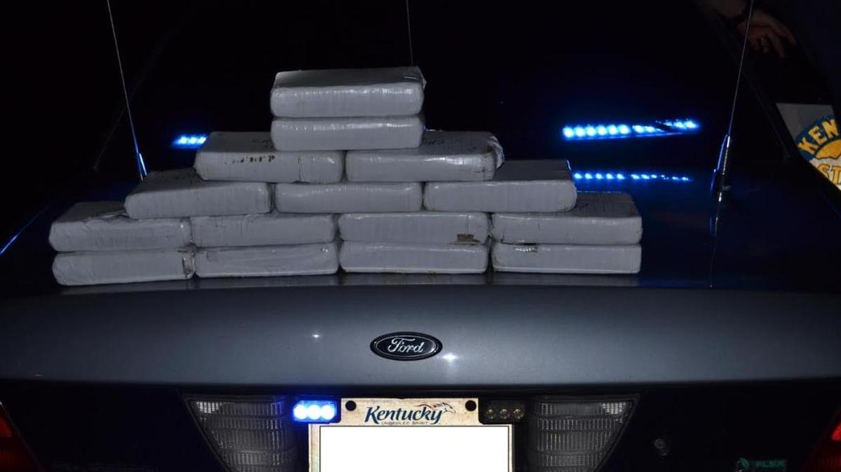 State police seized 33 pounds of heroin with an estimated street value of $1.5 million during a traffic stop in Lyon County Monday night.