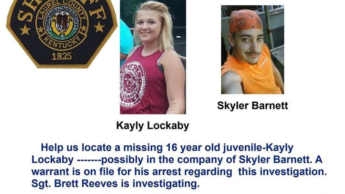 The Laurel County Sheriff’s Department released this image of Kayly Lockaby and Skyler Barnett before Kayly was found dead on Friday in Whitley County.