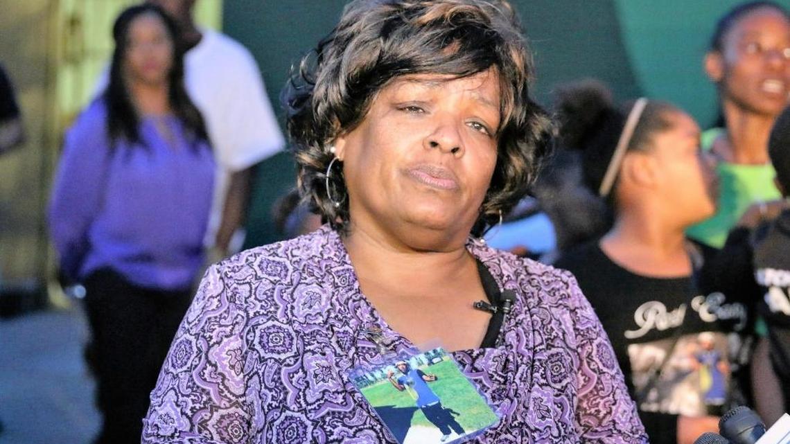 Doreene Blair mourned at Wednesday’s vigil. Her son James’ two sons were there, including his 11-month-old son.