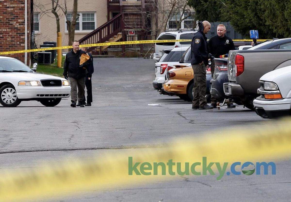 Lexington Police investigated a homicide scene on Village Drive near Devonport Drive. Police received a call at 6:15 a.m. of shots fired in the area where they found an adult male with gunshot wounds. He died within minutes of being transported to a hospital.